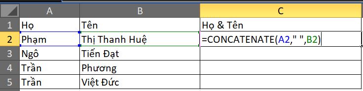 3 cách ghép 2 cột trong Excel hữu ích cho dân văn phòng