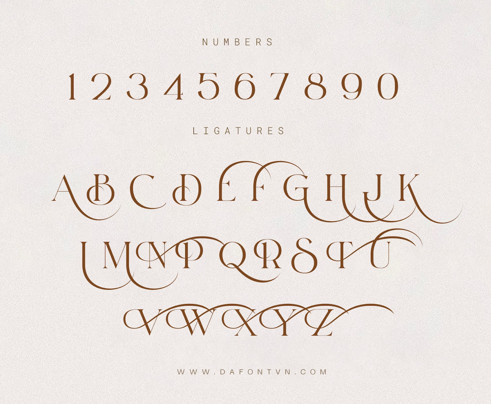 Menata font - Number & Ligatures