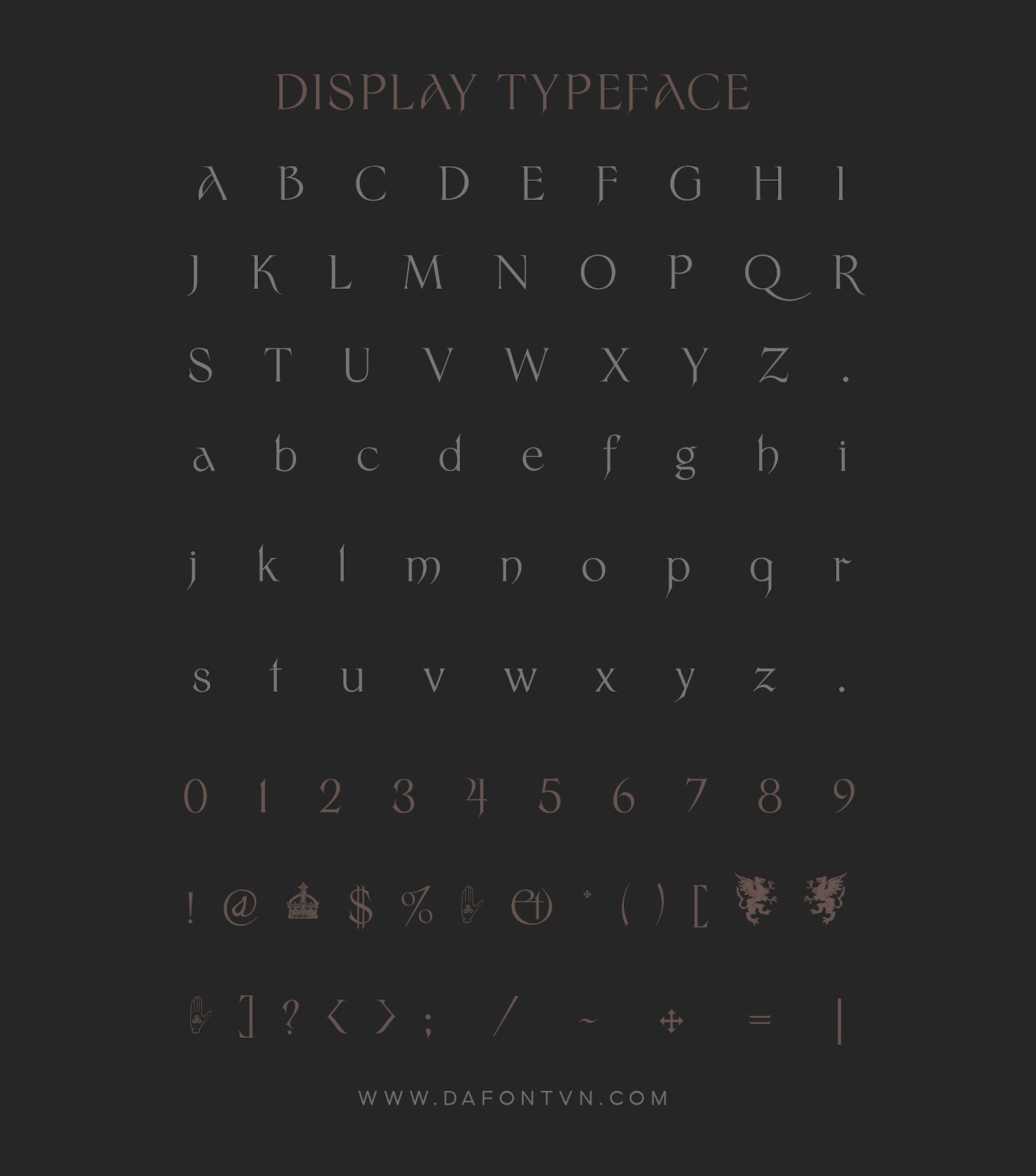 Sinistre Font Character