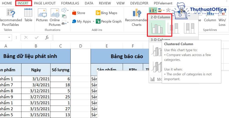 Vẽ biểu đồ trong Excel