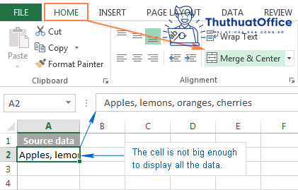 Gộp ô trong Excel