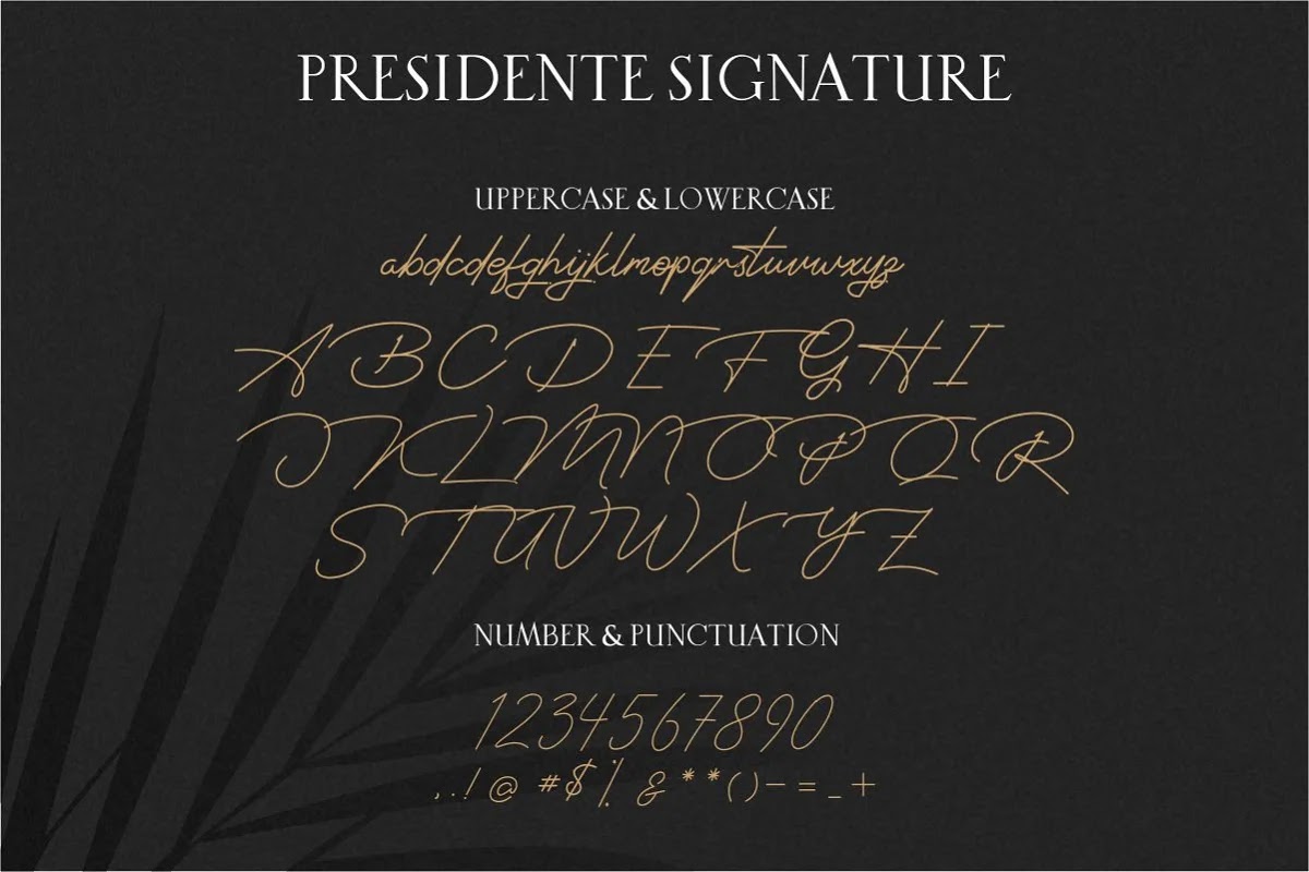 Font Presidente Signature Script