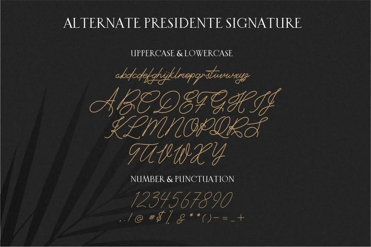 Presidente - Font chữ ký việt hóa đẹp