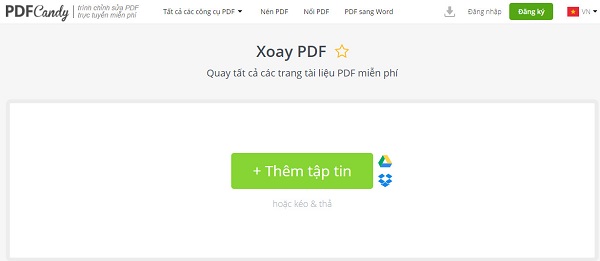 Xoay file PDF bằng PDFCandy