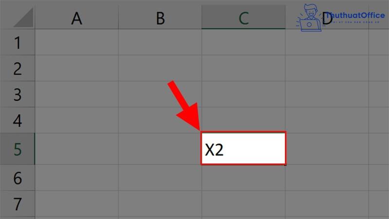 viết số mũ trong Excel 10
